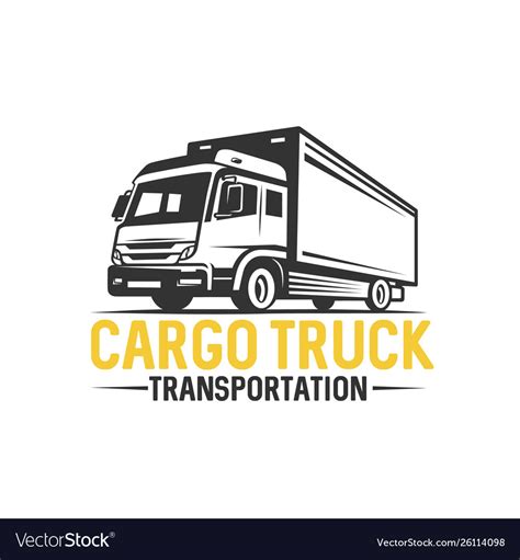 Truck logo transportation monochrome style Vector Image