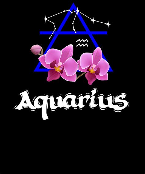 Aquarius Zodiac Flower Orchid Air Element Digital Art by ShunnWii ...