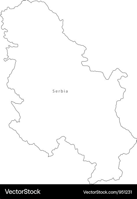 Black white serbia outline map Royalty Free Vector Image