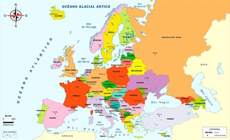 Mapa de Europa: Político y Físico (Mudo y con Nombres) + Países