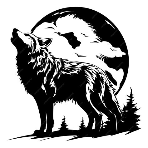 Premium Vector | Howling Wolf Silhouette Wolf SVG Wolf Clipart Wolf ...