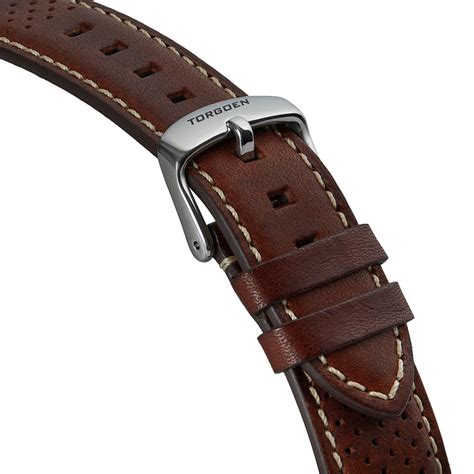 Brown Leather Strap Watch Strap | 20mm Silver Buckle – Torgoen