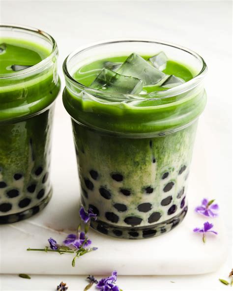 Iced Matcha Boba Tea | Lindsey Eats