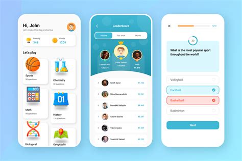 Quiz App UI Template Free Download - UI Fresh