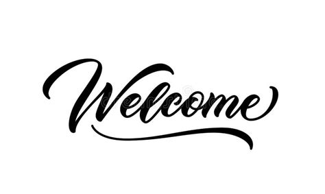 Welcome Word. Hand Lettering Design Stock Vector - Illustration of logo ...