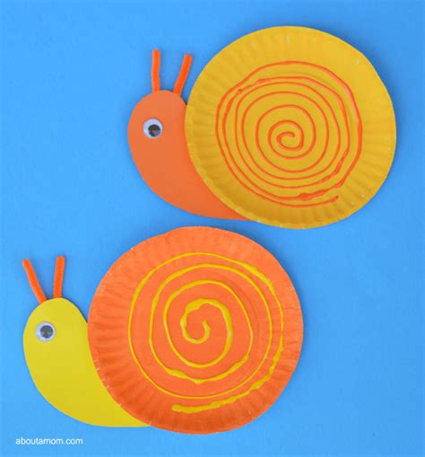 Pape Plate Snail Craft for Kids - About a Mom