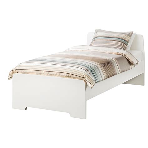 ASKVOLL Bed frame, white, Luröy, Twin - IKEA