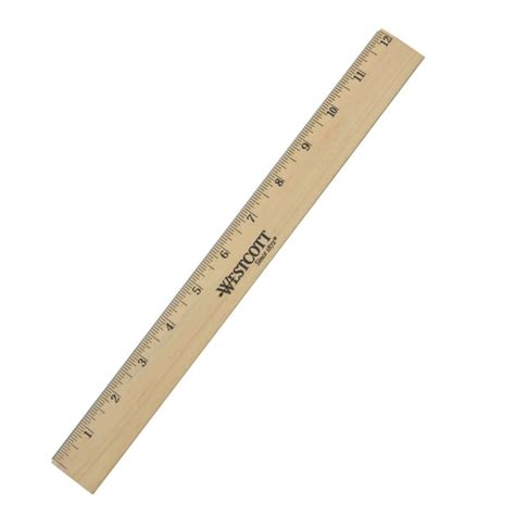 Westcott Wood Ruler, 12", Beveled, English, Single Metal Edge - Walmart ...