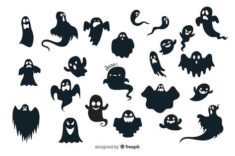 Premium Vector | Halloween ghost silhouette collection