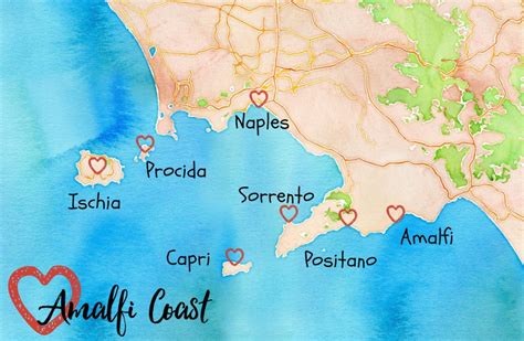 The Amalfi Coast Map & Towns to Visit | WORLD OF WANDERLUST