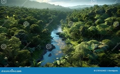 Aerial View of the Amazons Jungle Landscape. Generative AI Stock ...