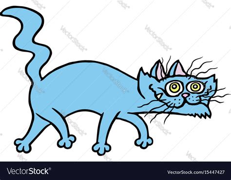 Cartoon evil cat preys Royalty Free Vector Image