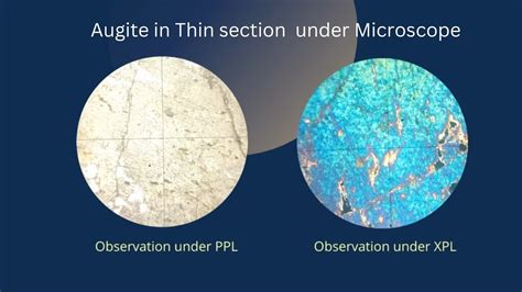 Augite pyroxene Thin section under microscope | Optical properties of a ...