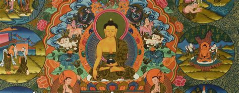 Buddha Life story Thangka Paintings illustrates different life stages ...