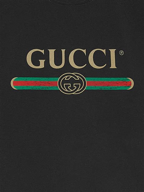 Gucci Logo Print faded-effect T-shirt - Farfetch