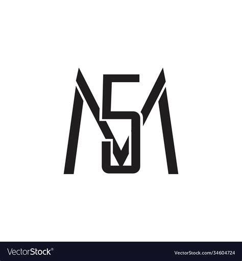 Letters m5 simple geometric logo Royalty Free Vector Image