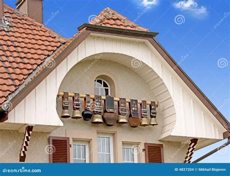 Swiss cow bells 2 stock photo. Image of roof, cattle, nice - 4827204