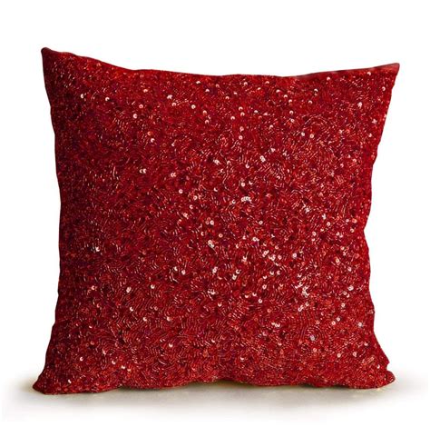 Red sequin throw pillow, Confetti decorative pillows in 2021 | Sequin ...