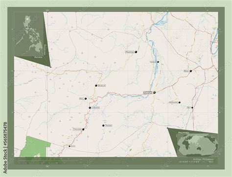 Kalinga, Philippines. OSM. Labelled points of cities Stock Illustration ...