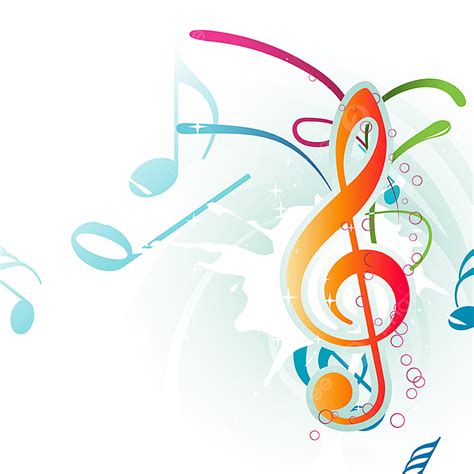 Colorful Music Notes Clipart Transparent Background, Abstract Colorful ...