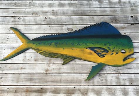 Mahi Mahi wall art. Wood Fish for Fisherman gift. Pool Deck | Etsy