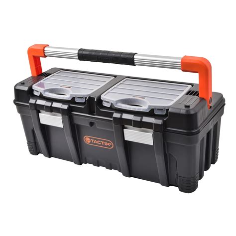 Tactix 660mm Heavy Duty Tool Box With 2 Removable Organisers - Bunnings ...