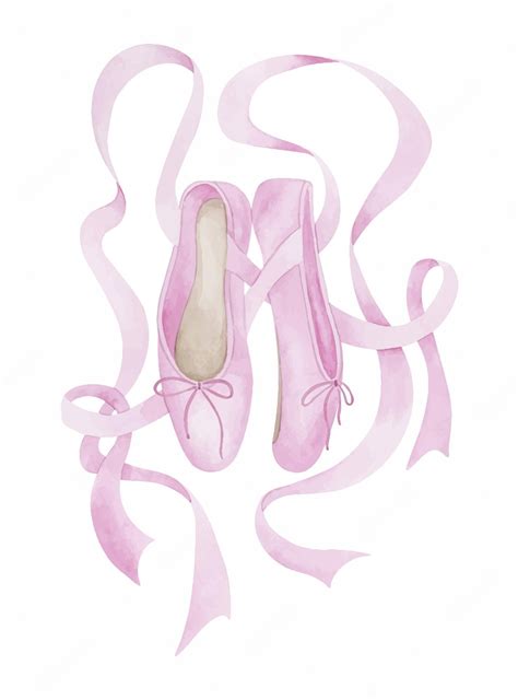 Premium Vector | Pink ballet shoes watercolor illustration Ballet dance ...