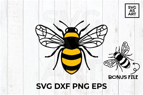 Bee Colored and Black and White SVG Cut File By SVGandART | TheHungryJPEG