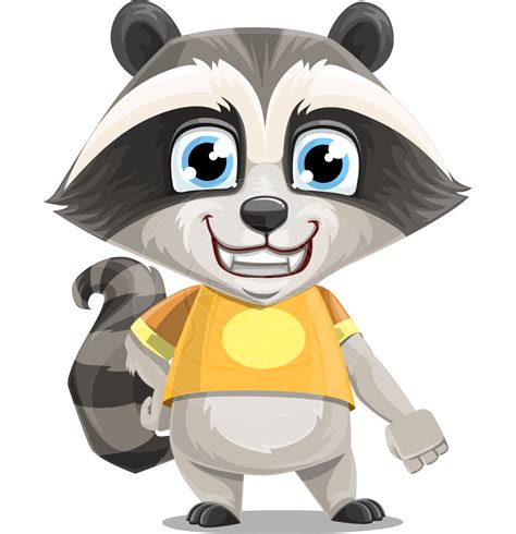 Baby Raccoon Cartoon Vector Character | GraphicMama