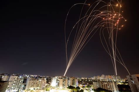 The Iron Dome air defense system working during night at Tel Aviv [2642 ...