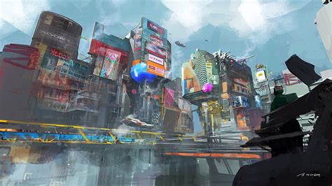 HD wallpaper: cyberpunk, futuristic, Yi Liu, concept art, futuristic ...