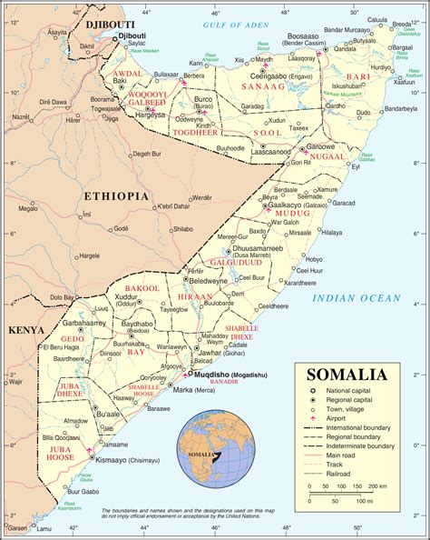 Map fo Somalia (Political Map) : Worldofmaps.net - online Maps and ...