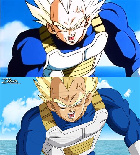 Vegeta Preparing Final Flash - Comparison by zika-arts on DeviantArt