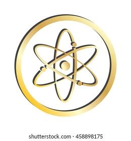 Gold Atomic Symbol Icon Raster Version Stock Illustration 458898175 ...