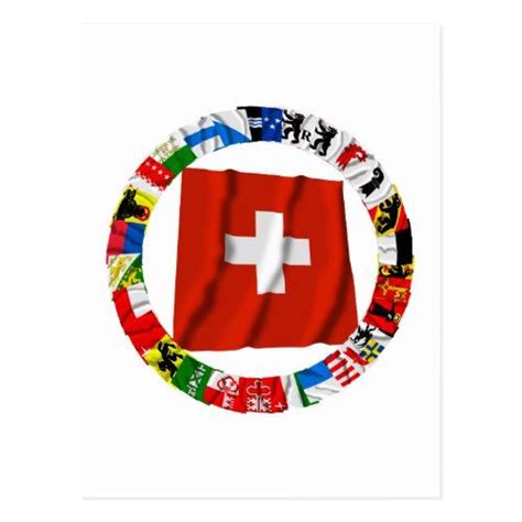 The Flags of the Cantons of Switzerland Postcard | Zazzle.com ...