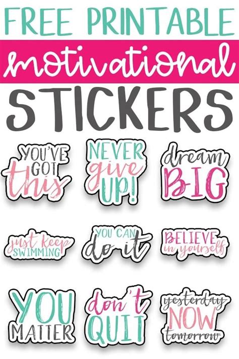 Printable PNG Stickers Motivational Quotes Digital Download Home ...