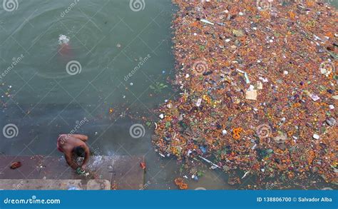 Ganges River Full of Garbage. Stock Footage - Video of climate ...