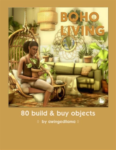 Boho Living CC Stuff Pack 1 scaled - Sims Community