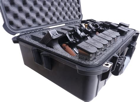 Case Club 6 Pistol Waterproof Case with Accessory Pocket & Silica Gel