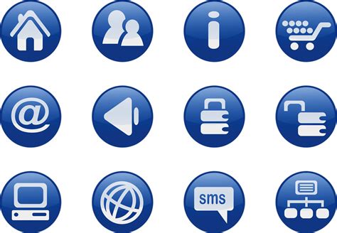 Blue Icons | Free Stock Photo | Collection of blue icon buttons | # 16645