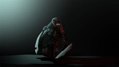 Wallpaper : Dota 2, Bloodseeker, ART, darkness, screenshot, computer ...