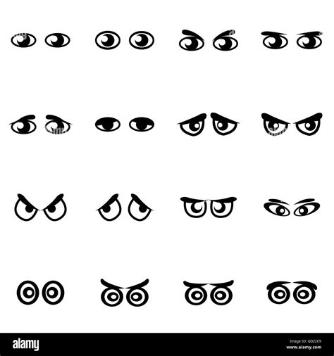 Vector black cartoon eyes icon set Stock Vector Image & Art - Alamy