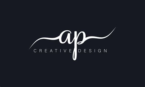 Handwriting style letter AP logo design. AP logo design vector pro ...