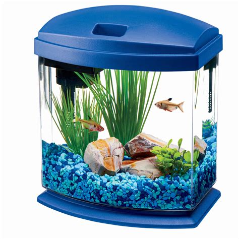 Aqueon MiniBow Aquarium LED Starter Kit, 1 Gallon, Blue - Walmart.com ...