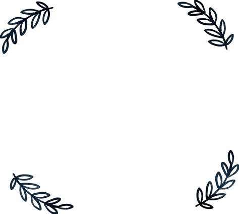 Download Simple Leaf Borders Png - Leaf Border Clipart Black And White ...