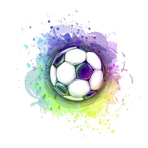 Abstract stylish conceptual design of a digital soccer ball from splash ...