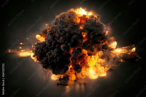 Explosion of octogen hydrogen gas bomb mattepainting speedpainting ...