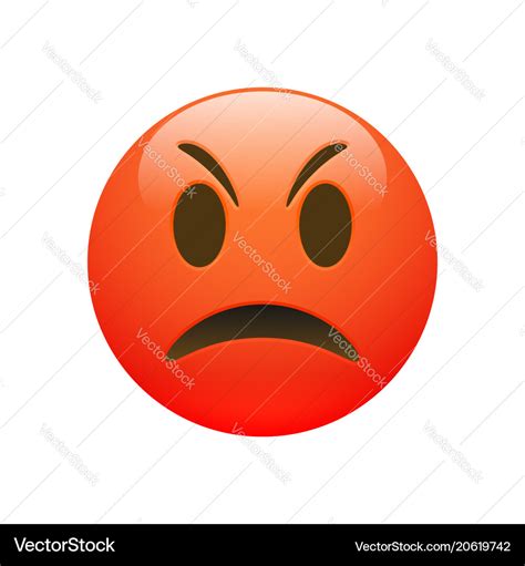 Emoji red angry sad face Royalty Free Vector Image