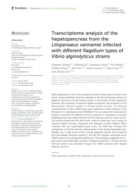 (PDF) Transcriptome analysis of the hepatopancreas from the Litopenaeus ...