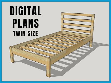 Twin Bed Frame Plans - Etsy